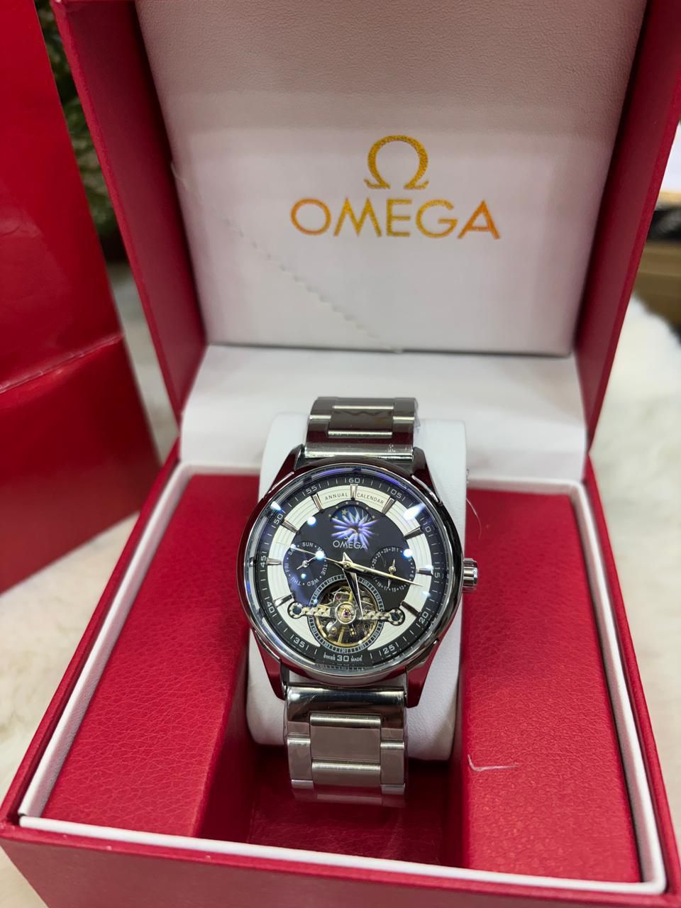 Omega Skeleton Dial Luxury Automatic Watch