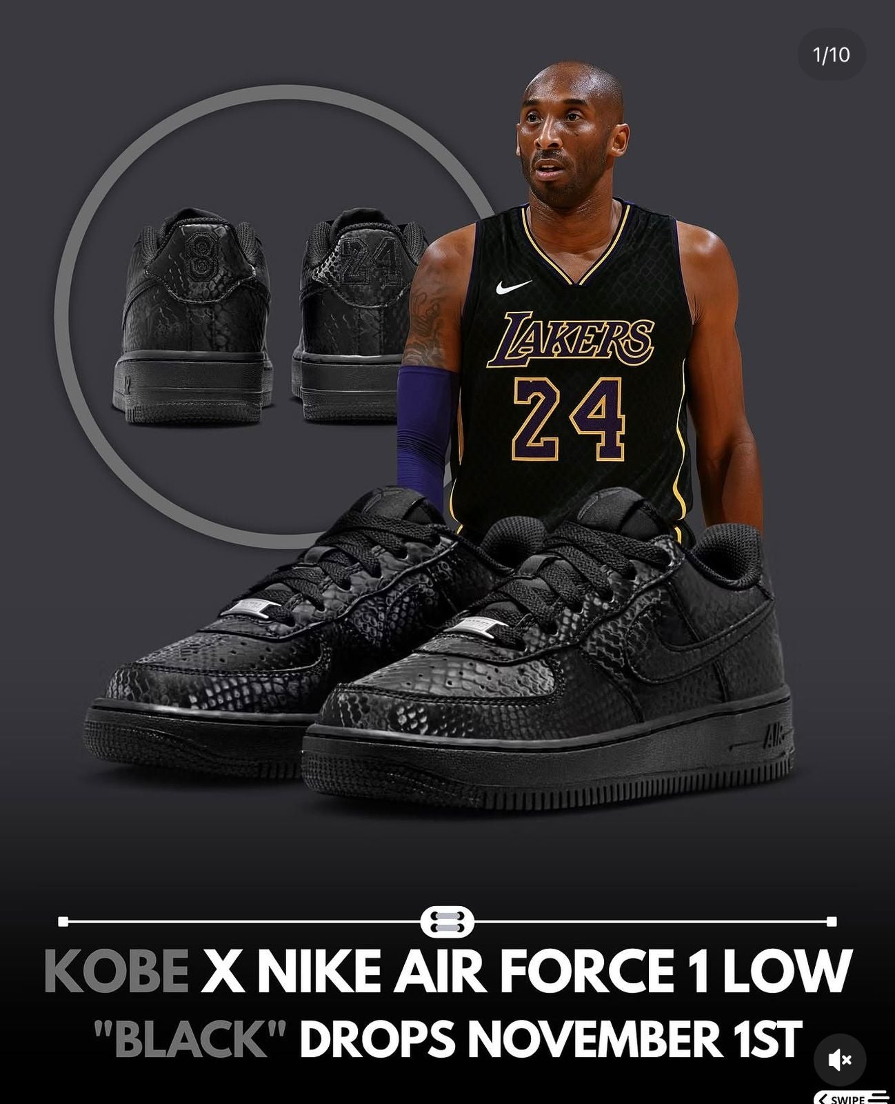 Nike x Kobe Bryant Air Force 1 Sneakers – Limited Tribute Edition