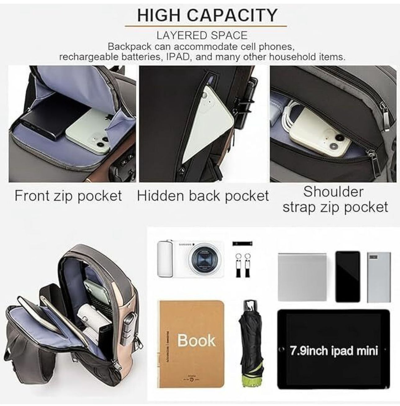 Men’s Crossbody Sling Bag – Stylish Anti-Theft Chest Bag