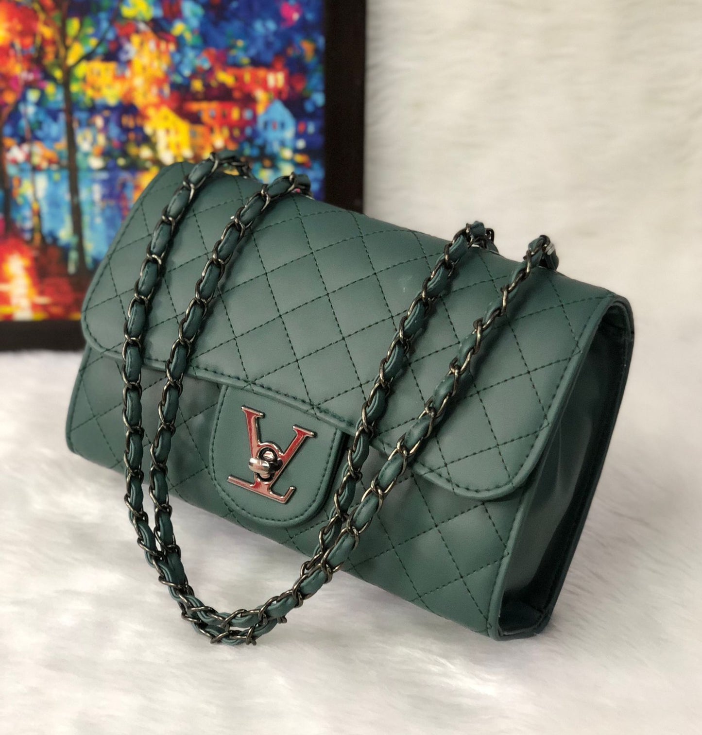 LV Élégance Quilted Chain Flap Bag