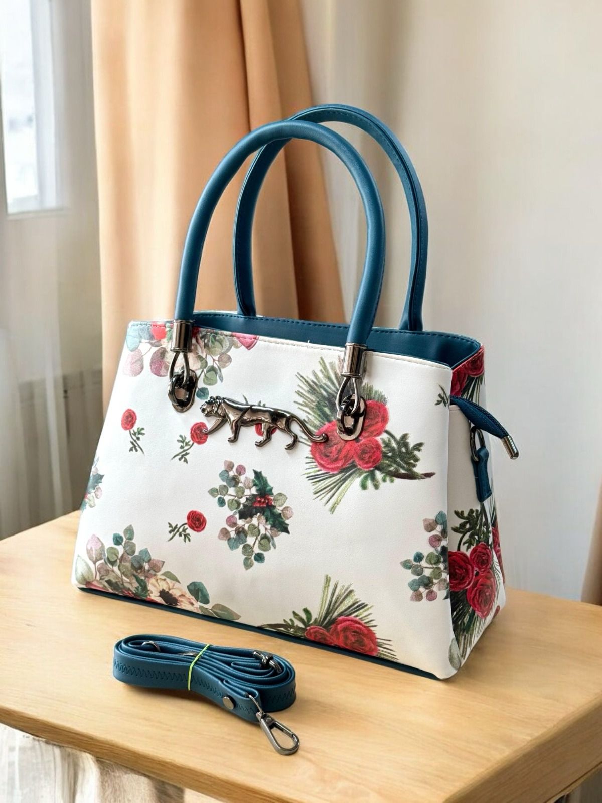 Sabyasachi Floral Printed Leather Sling Handbag – Designer Style