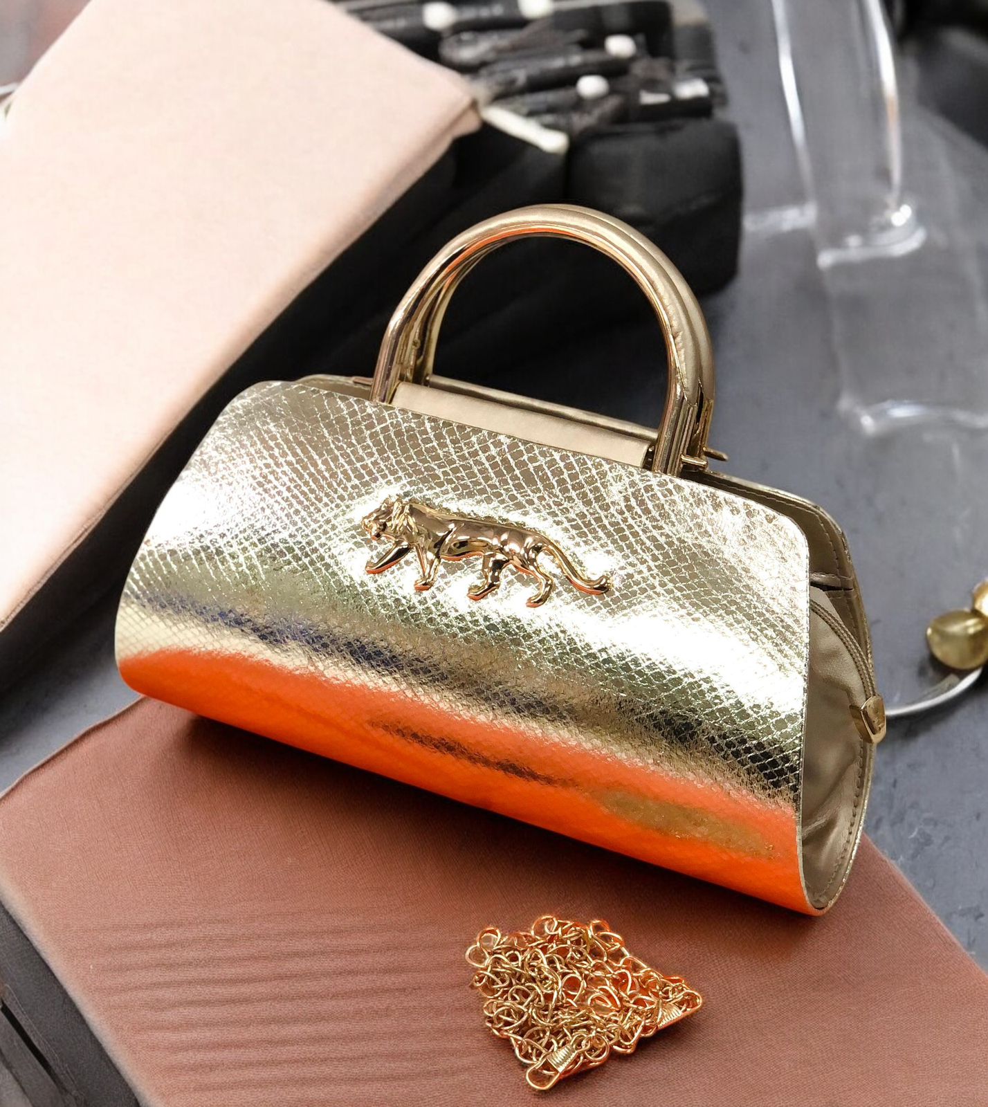 Sabyasachi Classy Elegant Clutch – Tiger Emblem Edition