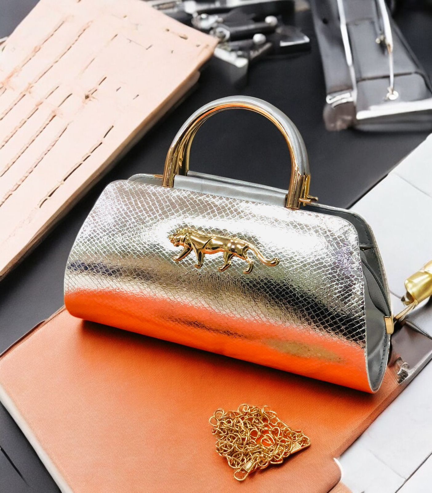 Sabyasachi Classy Elegant Clutch – Tiger Emblem Edition