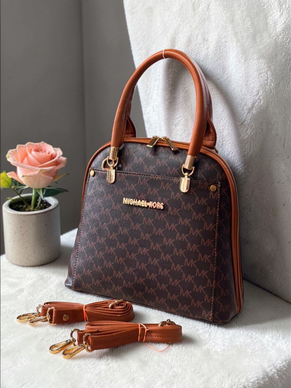 Michael Kors Signature MK Monogram Satchel Bag