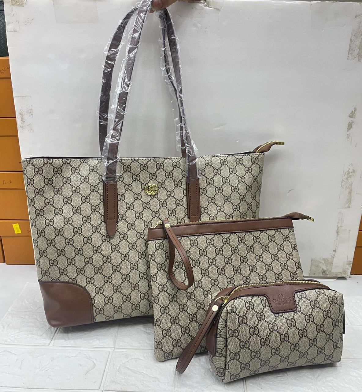 GG Signature Canvas 3-Piece Tote Combo Set (Classic Edition)