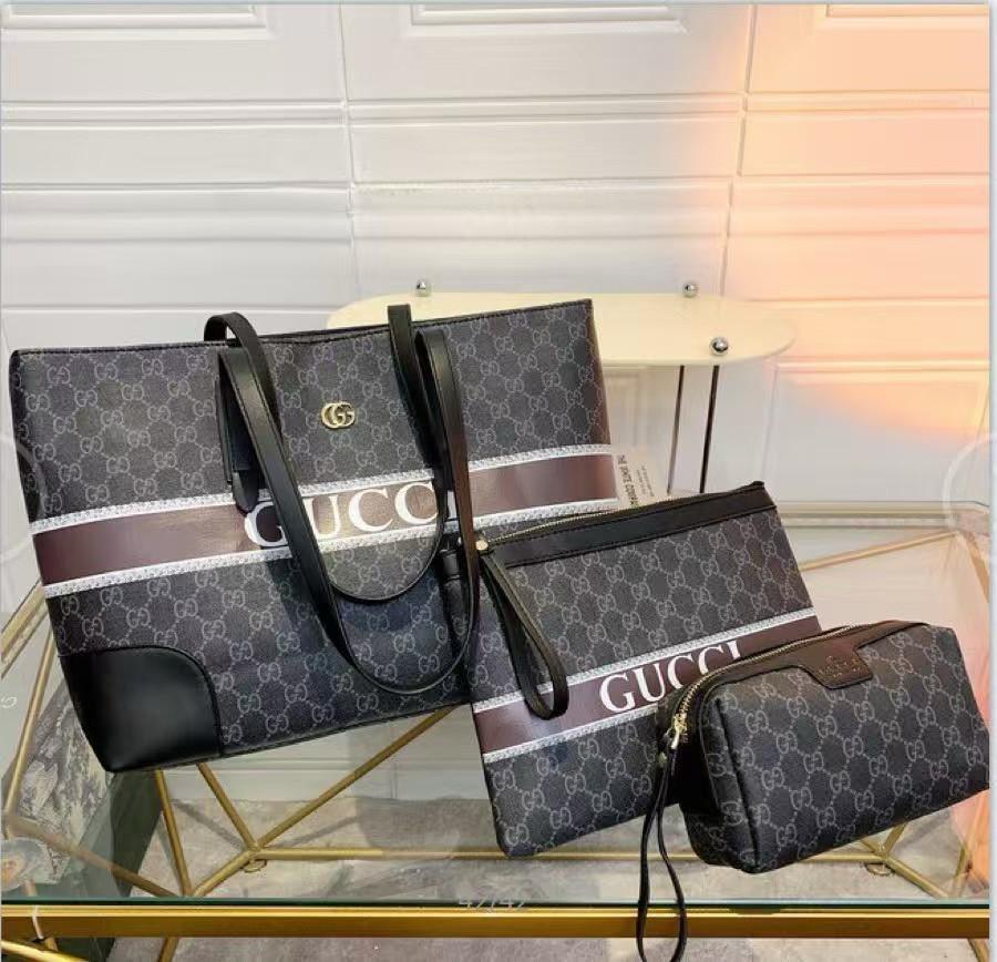 GG Signature Canvas 3-Piece Tote Combo Set (Classic Edition)