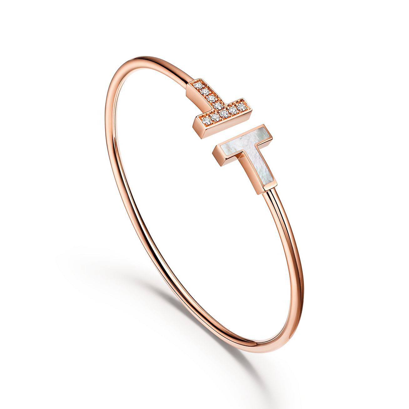 Tiffany&Co. T Wire Diamond Beautiful Bracelets