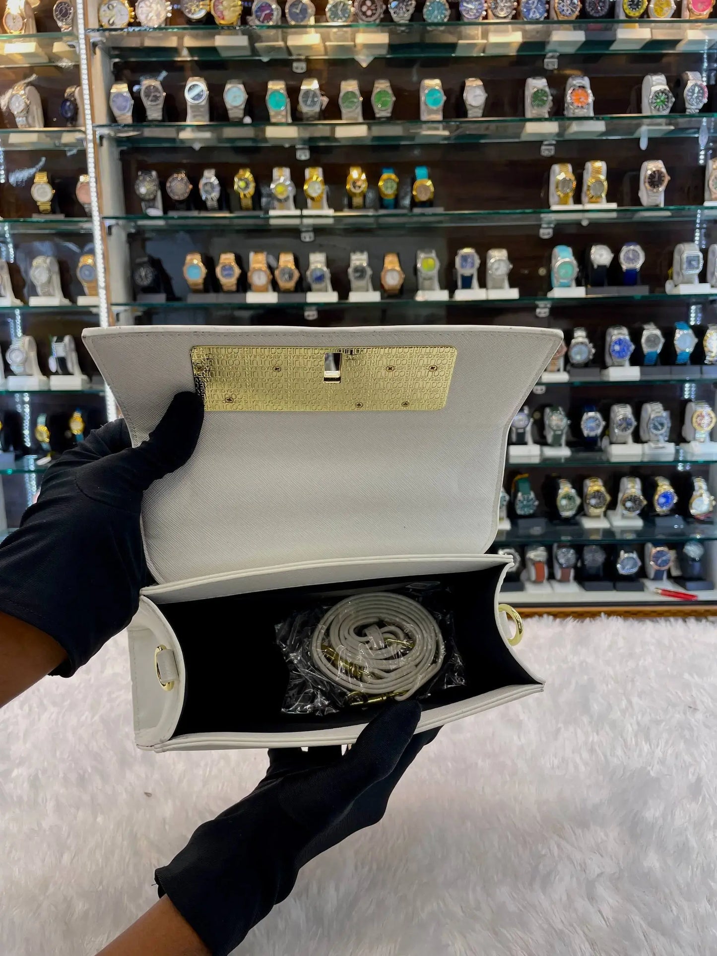 Versace jeans couture sling bag for girls white body