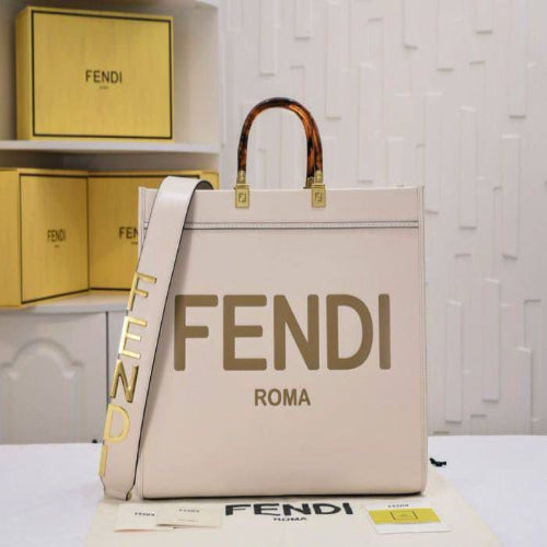 Fendi Sunshine Roma Lettering Logo Large Shopper Bag