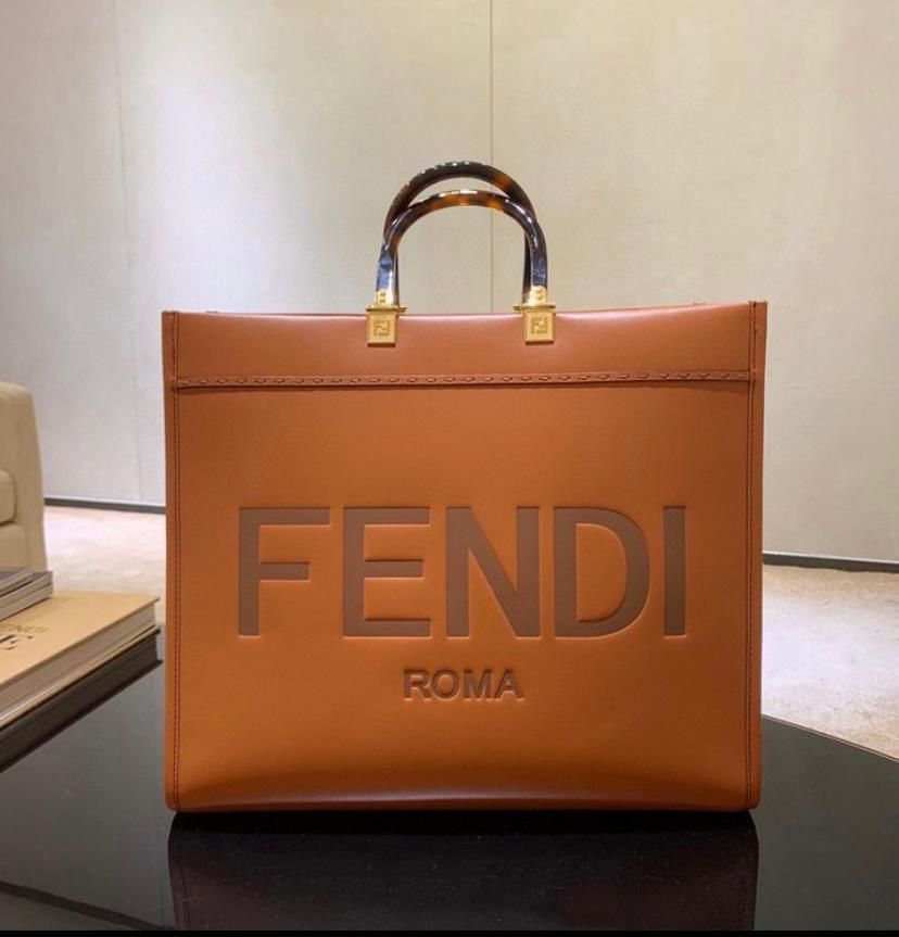 Fendi Sunshine Roma Lettering Logo Large Shopper Bag
