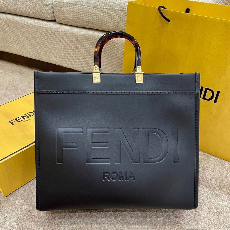 Fendi Sunshine Roma Lettering Logo Large Shopper Bag