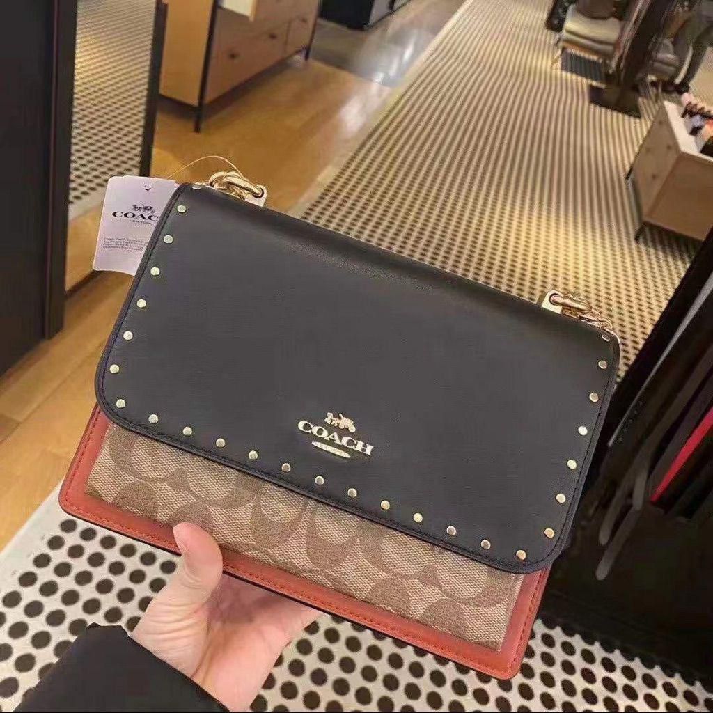 Klare Crossbody Bag In Signature Canvas With Rivets