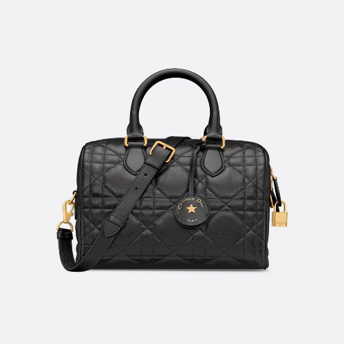 Dior Groove 25 Bag in Black Macrocannage Calfskin
