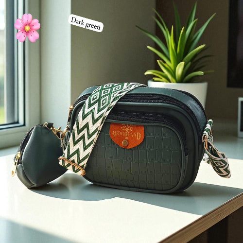 Woodland Premium Crossbody Sling Bag with Mini Pouch