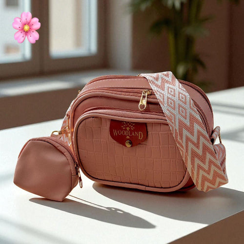 Woodland Premium Crossbody Sling Bag with Mini Pouch