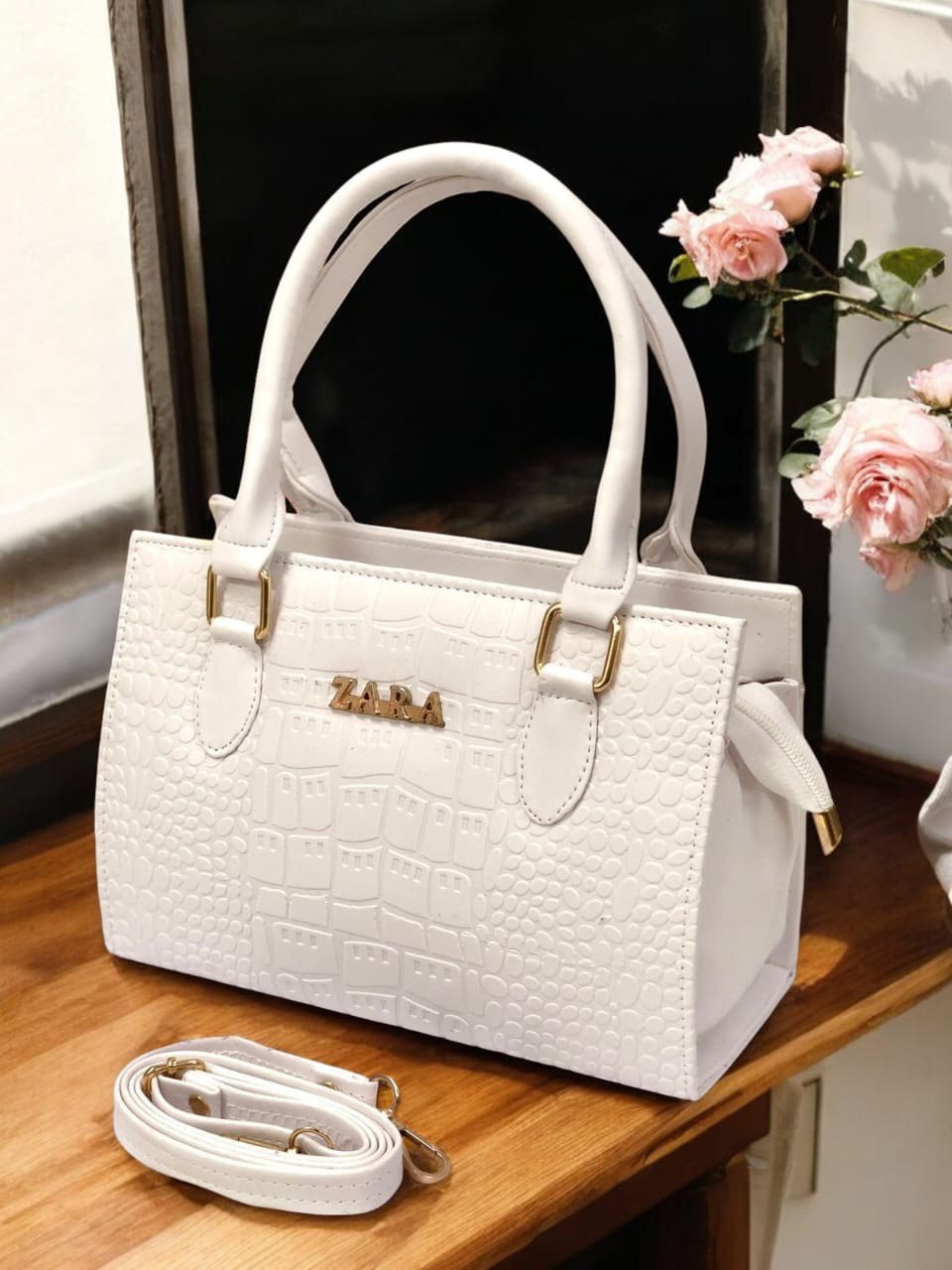 ZARA Iconic Croc-Pattern Luxury Handbag