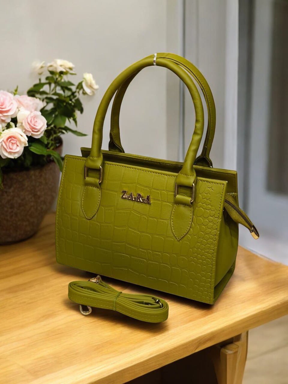 ZARA Chic Croc Classic Handbag