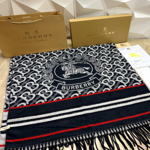 BURBERRY Semi-Woollen Stole – Luxury BB Initial Edition