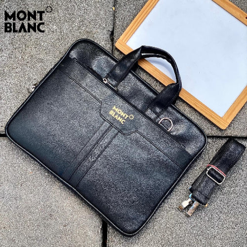 Mont Blanc Premium Leather Office & Laptop Bag