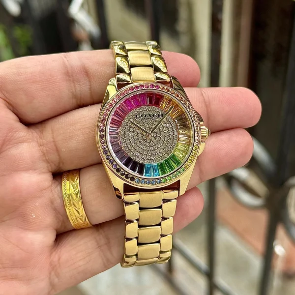 1000052806.jpg COACH GREYSON RAINBOW CRYSTAL DIAL WATCH FOR HER - front view