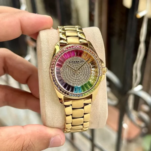 1000052807-800x800-1.jpg COACH GREYSON RAINBOW CRYSTAL DIAL WATCH FOR HER - front view