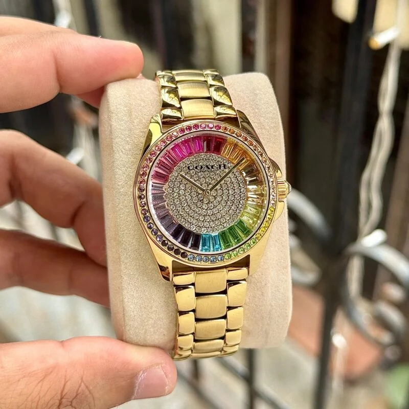 COACH GREYSON RAINBOW CRYSTAL DIAL WATCH FOR HER