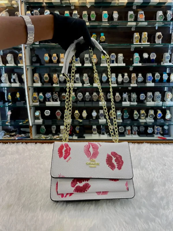 Coach Klare Crossbody Kiss Sling Bag in white