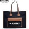 Burberry handbag for girls in heavy quality black tote - front view