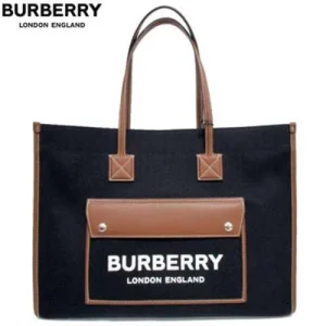 Burberry handbag for girls in heavy quality black tote - front view