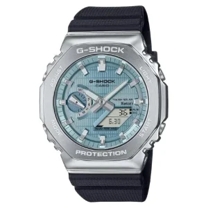Casio G-Shock GBM-2100A-1A2DR Bluetooth watch with turquoise blue dial