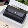 Armani black leather wallet with logo