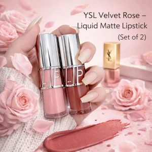 YSL Velvet Rose Liquid Matte Lipstick Set of 2 - Front View
