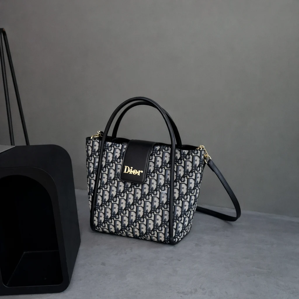 Dior Jacquard Bucket Bag – Elegant Designer Style