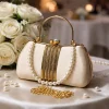 Bridal Pearl Clutch with intricate design
