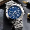 Guess GC Collection Brev Silver Blue Men's Watch front view
