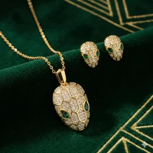 BVLGARI Serpent Full Studded Necklace close-up