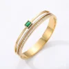 Emerald Accent Dual-Line Crystal Bracelet close-up