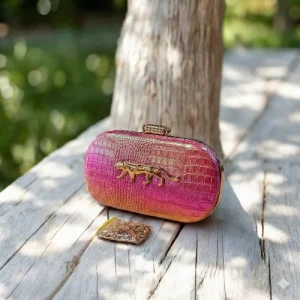 Gemini_Generated_Image_b2pe7ib2pe7ib2pe.png Sabyasachi Signature Crocodile Luxury Party Clutch front view