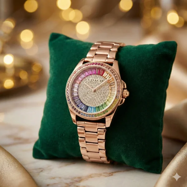 Gemini_Generated_Image_dc4i5gdc4i5gdc4i.png COACH GREYSON RAINBOW CRYSTAL DIAL WATCH FOR HER - front view