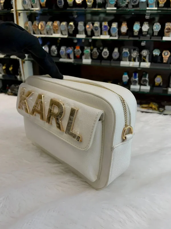 KARL LAGERFELD MAYBELLE CAMERA CROSSBODY SLING in Master Piece - Front View