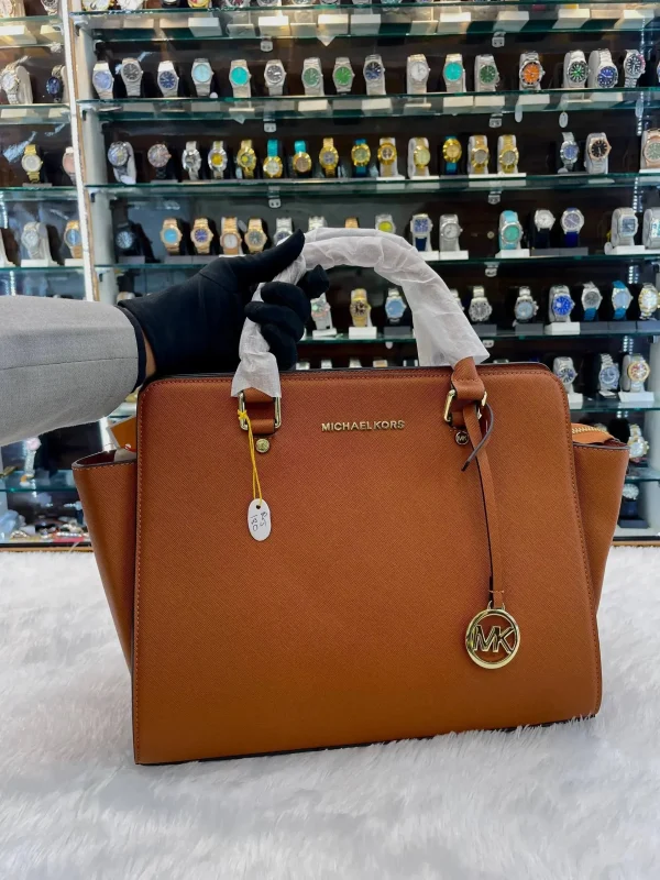 Michael Kors MK handbag for girls in tan color - front view