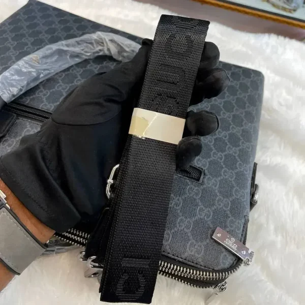 L7unwkMH.jpg GG Laptop Bag in black with gold accents