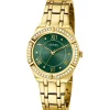 Guess COSMO Women Green Round Dial Analog Watch front view