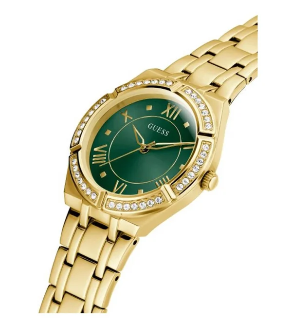 Guess COSMO Women Green Round Dial Analog Watch front view
