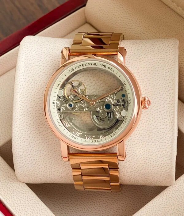 Patek Philippe Geneve Transparent Chain Watch front view