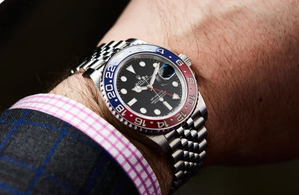 Rolex-GMT-Pepsi-126710-BLRO-5.jpg Rolex GMT Master II Watch with Pepsi Bezel - Front View