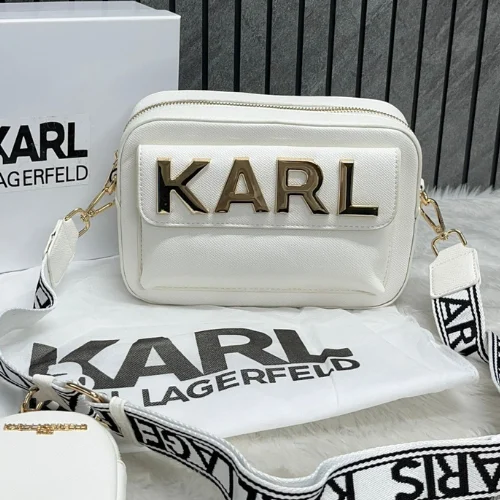 KARL LAGERFELD MAYBELLE CAMERA CROSSBODY SLING in Master Piece - Front View