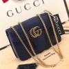 GG Croco Sling Bag in black leather