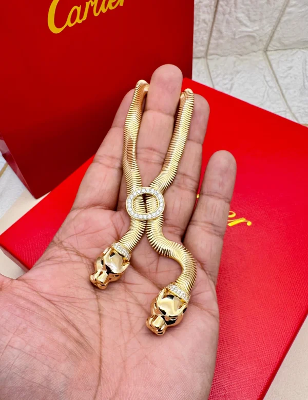 Cartier Double Panther Face Necklace front view
