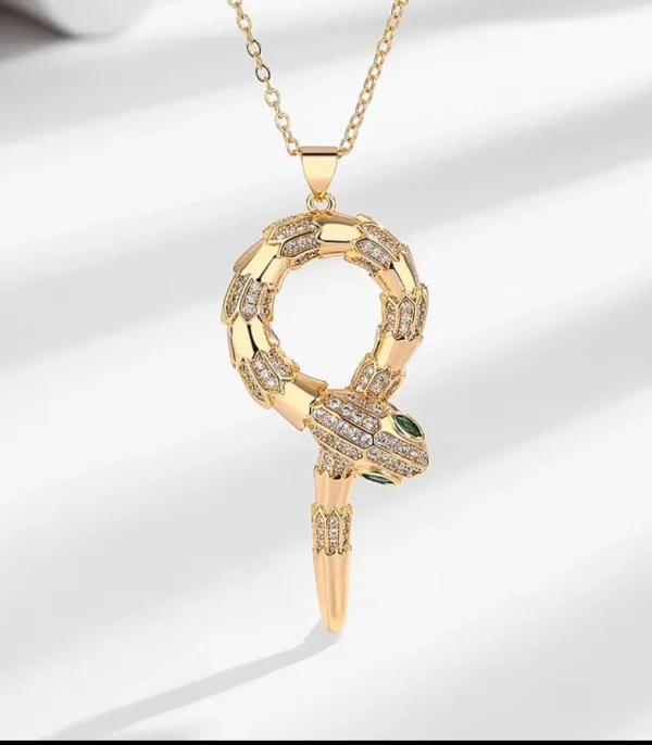 BVLGARI Serpent Full-Studded Necklace close-up